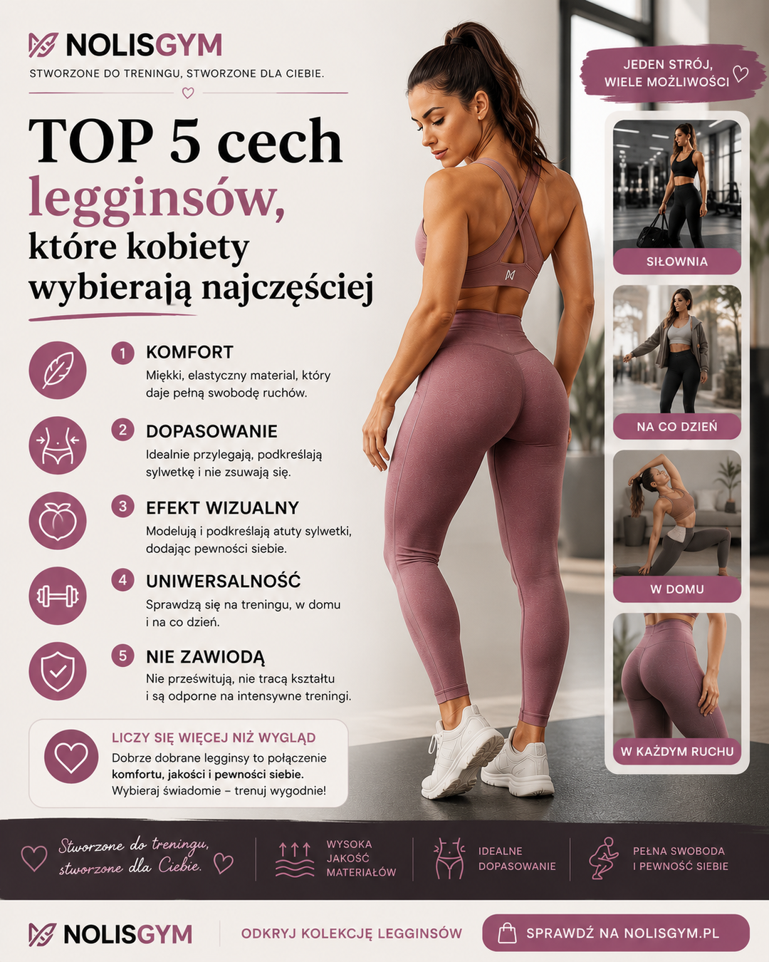 TOP cechy legginsów damskich wybieranych najczęściej przez kobiety